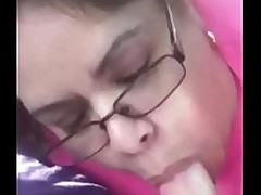Desi wife sucking obese white dick